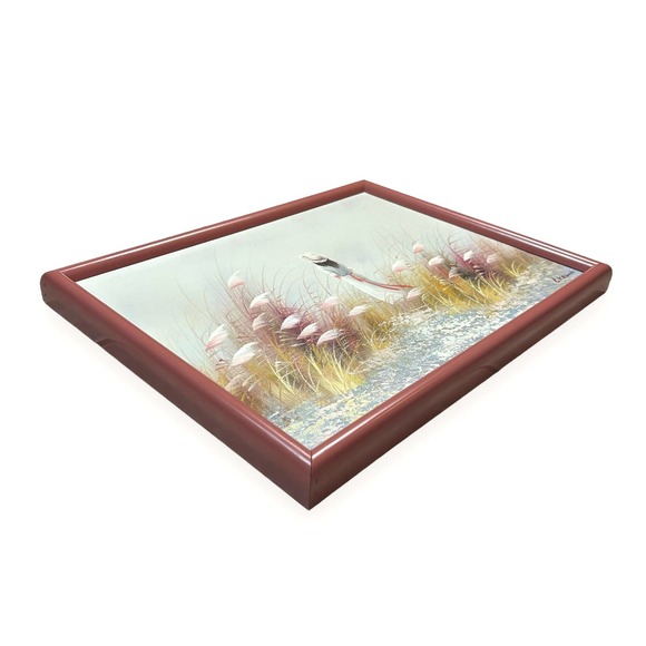 Vintage Original Framed Painting Girl Looking at the Sea Canvas 24x10 - Picture 8 of 10